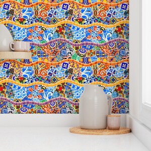 Traditional Spanish Tiles Wallpaper Spanish Tile Mosaic by - Etsy