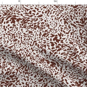 Leopard Spots Pattern Fabric - Leopard Appaloosa By Moab Republic - Leopard Brown And White Cotton Fabric By The Yard With Spoonflower
