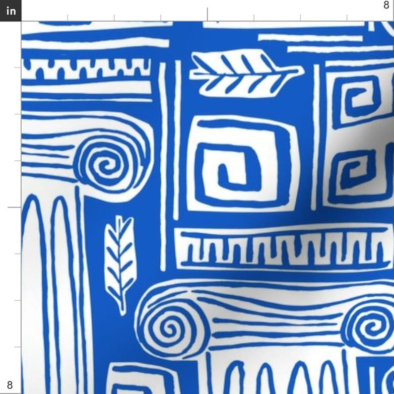 Greek Fabric - Iconic Greek Pattern by Statement Goods - Greek Columns ...