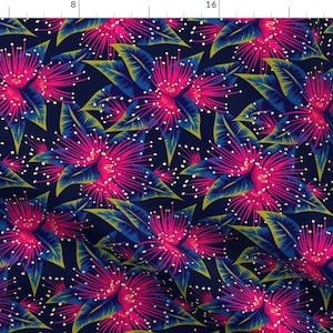 Rata Flowers Fabric - Rata - Dark By Andreaalice - Rata Flowers Floral Botanical Colorful Nature Cotton Fabric By The Yard With Spoonflower
