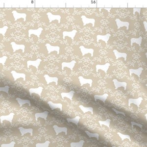 Australian Shepherd Fabric - Australian Shepherd Florals By Petfriendly- Floral Silhouette Dog Cotton Fabric By The Yard With Spoonflower