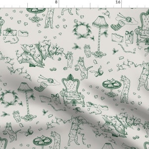Small Green Toile Wrapping Paper 