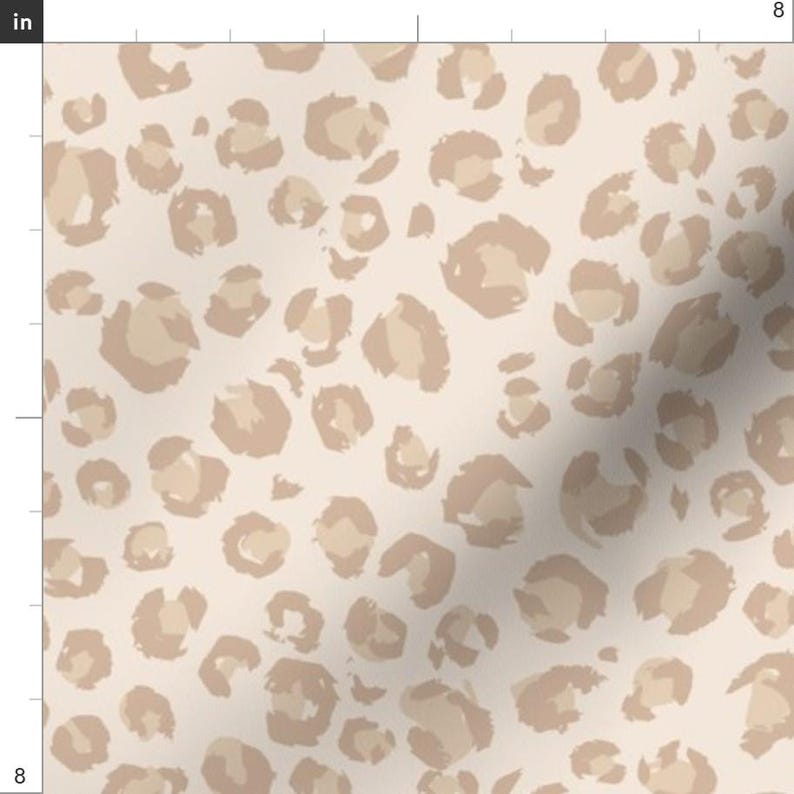 Animal Print Fabric - Animal Print Faded Light Taupe By Erin Kendal - Cream Beige Leopard Safari Cotton Fabric By The Yard With Spoonflower image 3