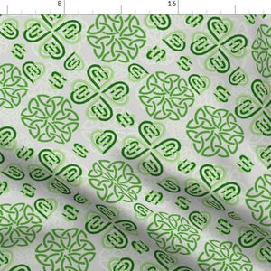 Celtic Fabric - Celtic Lucky Knots By Heatheryvonne - Green Gray St Patricks Day Irish Holiday Cotton Fabric By The Yard With Spoonflower