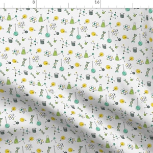 Science is Cool Fabric - Science Is Cool - Light Grey By Emilyannstudio - Science Classroom Decor Cotton Fabric By The Yard With Spoonflower