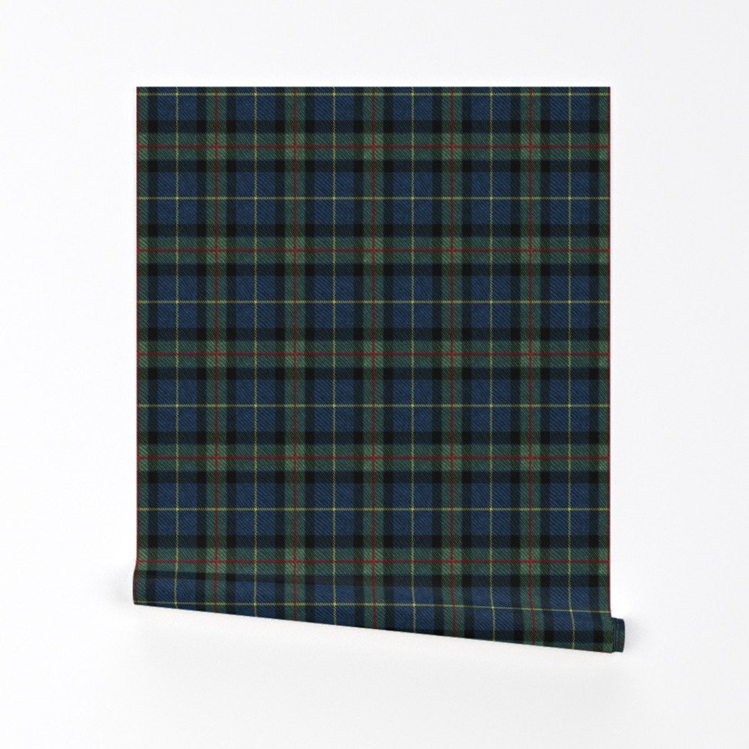 Plaid Wallpaper Classic Blue Tartan by Blue Tartan Traditional Removable Peel