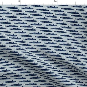 Blue Sumbarines Fabric - Blue Submarines By Radianthomestudio - Summer Nautical Nursery Cotton Fabric By The Yard With Spoonflower