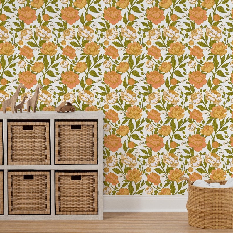 Chintz Wallpaper Chintz Floral by Kaileyhawthorn Chintz Etsy