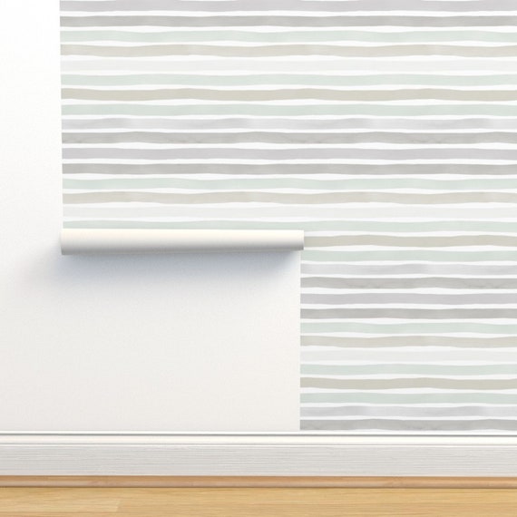 Grey And White Striped Wallpaper Horizontal