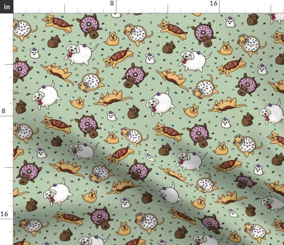 Cute Donuts Fabric Donut Dogs by Amber Doughnut Cat Etsy