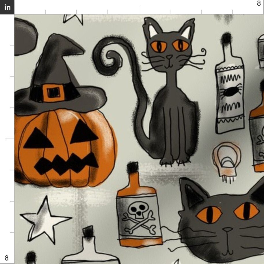 Halloween Fabric Vintage Halloween by Laura May Designs Etsy