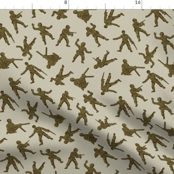 Military Men Fabric - Plastic Army Men By Cjldesigns - Abstract Toy Military Soldier Decor Cotton Fabric By The Yard With Spoonflower