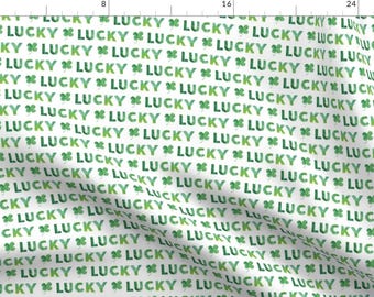 Lucky Fabric - Lucky Watercolor By Littlearrowdesign - Good Luck Irish St. Patrick's Day Shamrock Cotton Fabric By The Yard With Spoonflower
