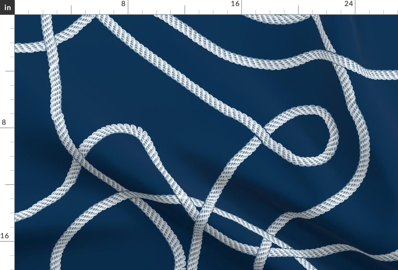 Coastal Ropes Nautical Ropes Fabric - Tangled Ropes by Nendo - Sailing Maritime ...