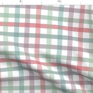 Pastel Plaid Fabric - Country Checks Pastel By Susan Magdangal - Pastel Spring Colors Pink Green Cotton Fabric By The Yard With Spoonflower