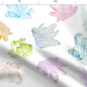 Rainbow Gemstones Fabric - Crystal Collection By Jennifer Rizzo - Watercolor Gemstones Cotton Fabric By The Yard With Spoonflower