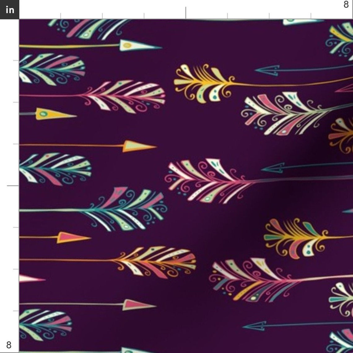 Purple Arrow Fabric Tribal Arrows by Lidiebug Arrow Purple | Etsy