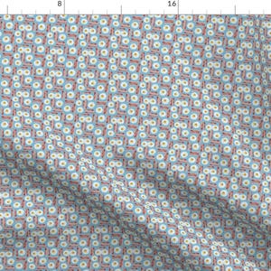 Breakfast Fabric - Tiny Bacon &#39;N Eggs By Sufficiency Food Fried Egg Ditsy Small Print Blue Cute - Cotton Fabric By The Yard With Spoonflower