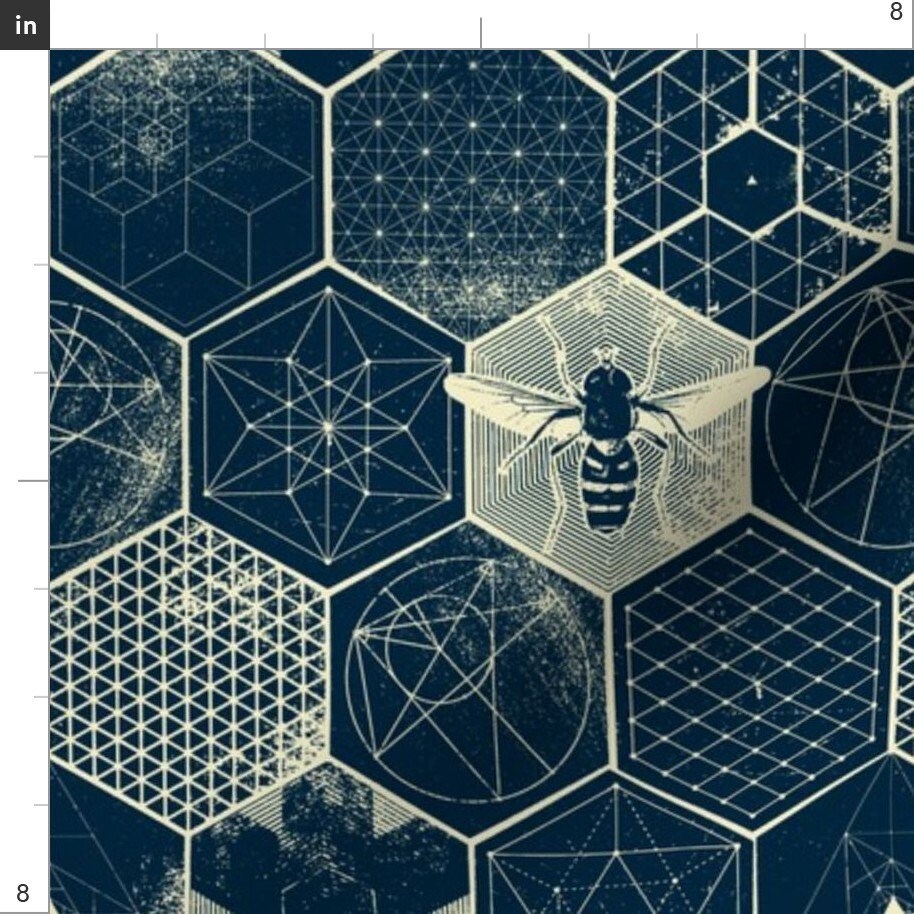 Hexagon Fabric the Conjecture by Strange Phenomena Etsy