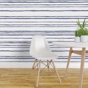 Beach Wallpaper - Blue Watercolor Beach Wave By Ivorymotif - Beach Blue Custom Printed Removable Self Adhesive Wallpaper Roll by Spoonflower