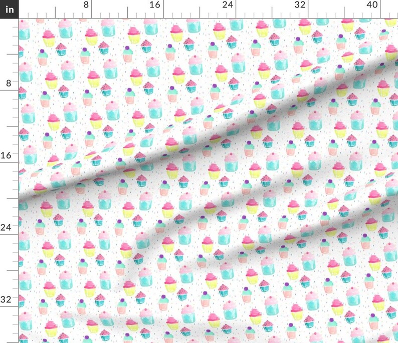 Birthday Cupcake Fabric Indy Bloom Design Birthday Sprinkles Etsy