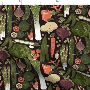 Vegetables Fabric - Home Grown Vegetables By Appleyards - Crops Harvest Veggies Gardening Produce Cotton Fabric By The Yard With Spoonflower