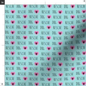 Adopt Fabric - Rescue Dog Hearts Fabric Blue By Petfriendly - Adopt Rescue Dog Heart Aqua Pink Cotton Fabric By The Yard With Spoonflower image 3