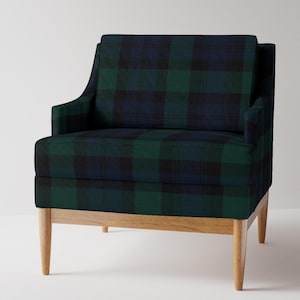 Green Blue Tartan Upholstery Fabric- Blackwatch Tartan by peacoquettedesigns - Winter Plaid Scottish Fabric By The Yard With Spoonflower image 5