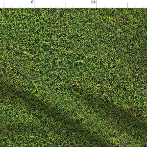 Grass Fabric - Endless Lawn By Thinlinetextiles - Green Grass Lawn Spring Nature Photographic Cotton Fabric By The Yard With Spoonflower