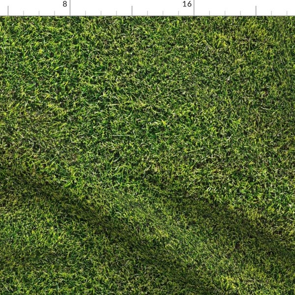 Grass Fabric - Endless Lawn By Thinlinetextiles - Green Grass Lawn Spring Nature Photographic Cotton Fabric By The Yard With Spoonflower