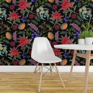 Botanische Tapete - Botanisches Australien groß Von Honoluludesigns - Individuell bedruckte, entfernbare, selbstklebende Tapetenrolle von Spoonflower