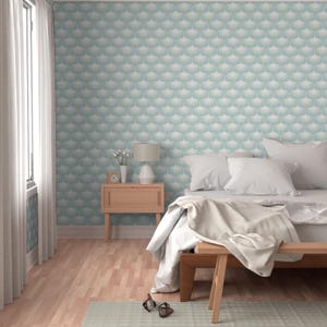Art Deco Wallpaper - Art Deco Swans By Katerhees - Pastel Light Blue White Birds 1920 Removable Self Adhesive Wallpaper Roll by Spoonflower image 5
