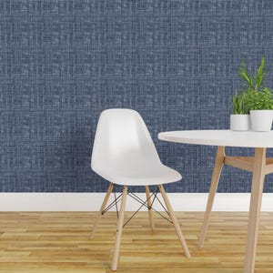 Weathered Blue Peel and Stick Wallpaper - Indigo Distressed Gray Blue  - Removable Wall Decor Art - Weathered Indigo by jillbyers