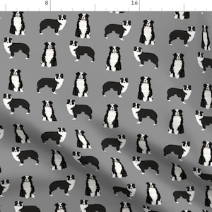 Aussie Dog Breeds Fabric - Australian Shepherd - Black And White By Petfriendly - Aussie Dogs Cotton Fabric By The Yard With Spoonflower