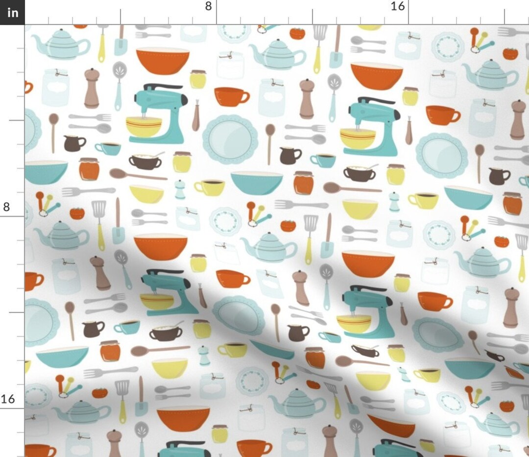 Vintage Kitchen Fabric My Vintage Kitchen by Calobeedoodles Retro