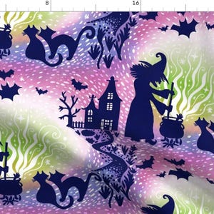 Halloween Fabric - Hubble Bubble Pastel Halloween By Creativeinchi -Halloween Witches Brew Purple Cotton Fabric By The Yard With Spoonflower