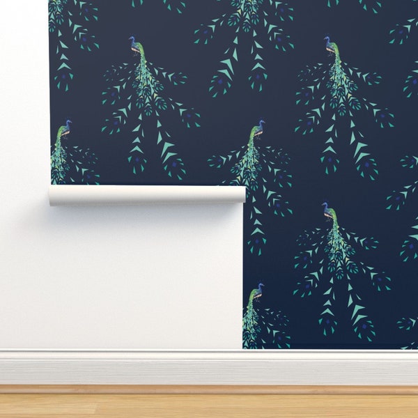 Peacock Blue Wallpaper - Etsy