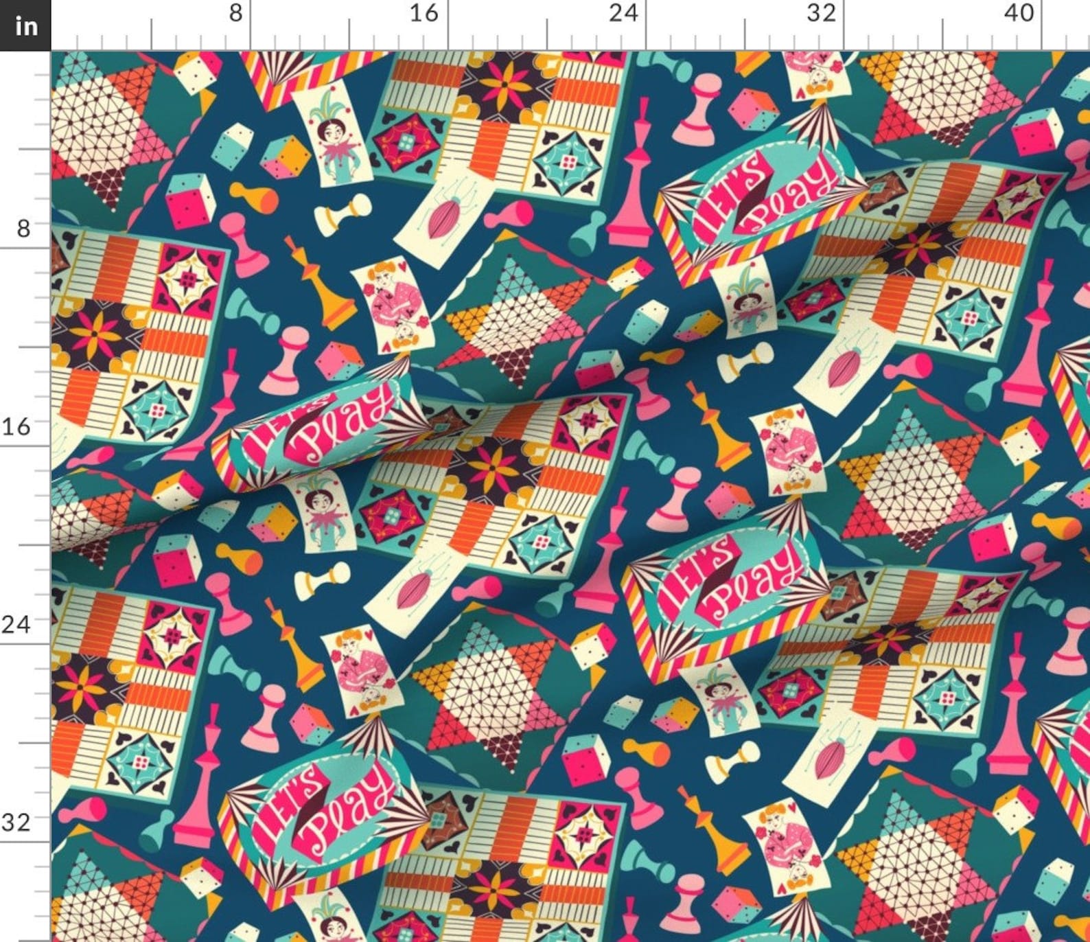 Board Game Fabric Let's Play Games by Miraparadies Etsy