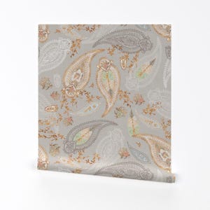Abnehmbare Tapete mit Paisley Muster - Florale Boho Damast Rosen - Kunst Wanddeko - Boho Paisley (gold) by nouveau_bohemian