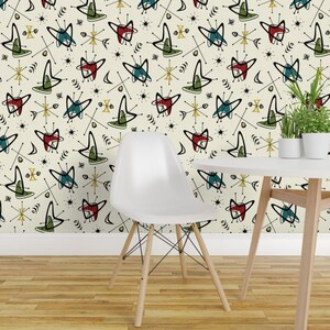 Papel de Parede Atômico - Retrospectiva do Bumerangue Atômico da Studioxtine - Rolo de Papel de Parede Autoadesivo Removível Personalizado com Impressão Atômica da Spoonflower