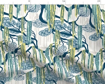 Charleston Moss Fabric - Spanish Moss by michele_norris -  Southern Plantation Chinoiserie Asian Cypress Fabric by the Yard by Spoonflower