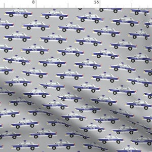 Law Enforcement Fabric - Police Car Grey By Littlearrowdesign - Law Enforcement Cop Car Baby Boy Cotton Fabric By The Yard With Spoonflower