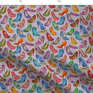 Pumps Fabric - Shoes By Cassiopee - Pumps High Heels Women&#39;s Shoes Fashion Colorful Rainbow Cotton Fabric By The Yard With Spoonflower