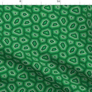 Abstract Fabric - Turtle Pattern2 By Yuliia Studzinska - Abstract Green Geometric Turtle Shell Cotton Fabric By The Yard With Spoonflower