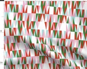 Christmas Fabric - Harrah Holiday Atomic Midcentury Modern By Pennycandy - Pink Green Red White Cotton Fabric by the Yard with Spoonflower
