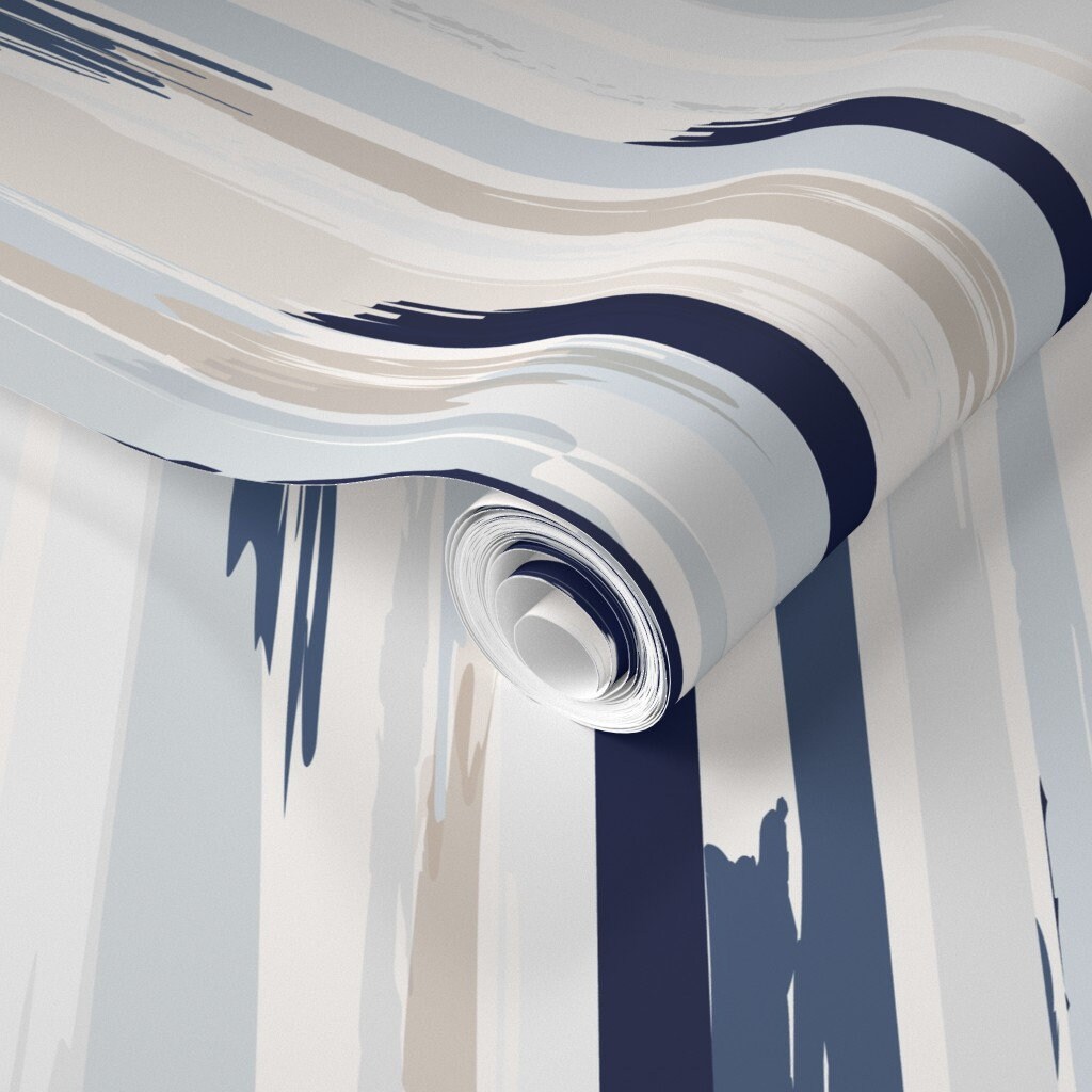 Vertical Stripes Wallpaper Feathered Stripe by Crystal Walen - Etsy