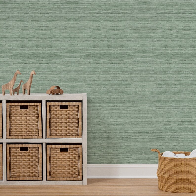 Green Grasscloth Wallpaper Grasscloth in Coastal Green by Etsy