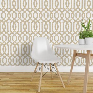 Imperial Trellis Wallpaper - Victoria Trellis White By Willowlanetextiles -  Part of this roll was Pro and the other part was Roostery.