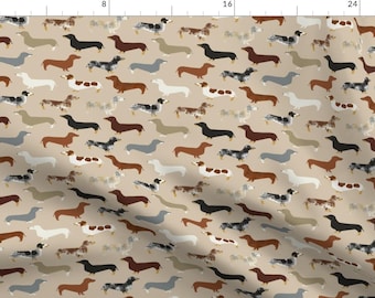 Dachshund Dog Fabric - Dachshund Doxie Pet By Petfriendly - Dachshund Fabric With Spoonflower - Cotton Fabric By The Yard With Spoonflower