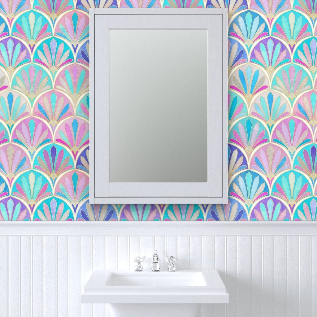 Pastel Art Deco Fabric Glamorous Twenties Art Deco Large by Etsy